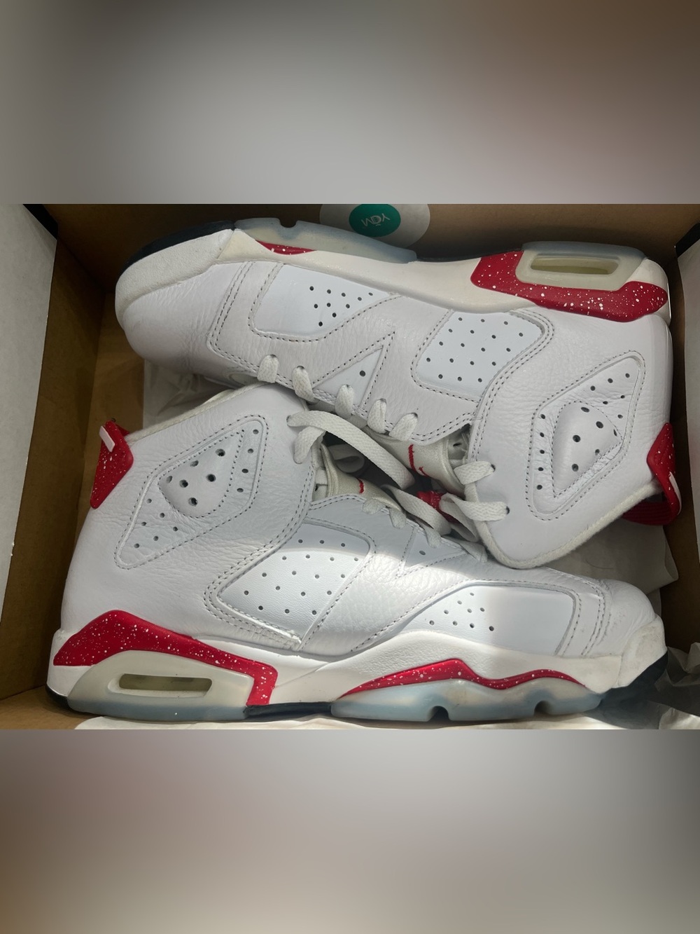 Jordan Kids White and Red High-Top Sneakers